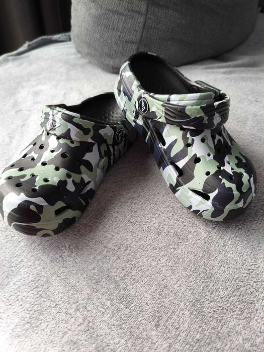 Slapi/Sandale Milazzo Garden Clogs camuflaj negru, mărimi EU 29-30