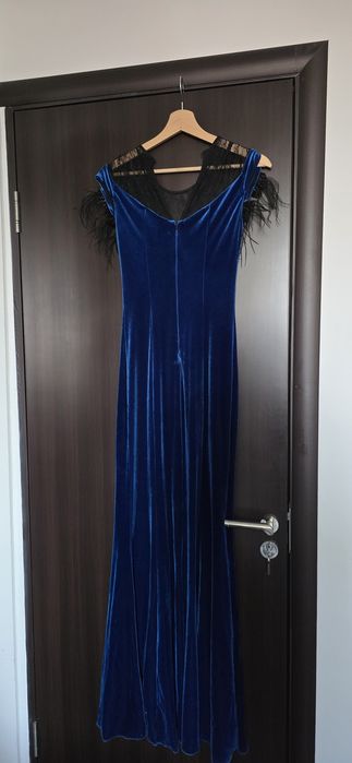 Rochie catifea Nissa albastra