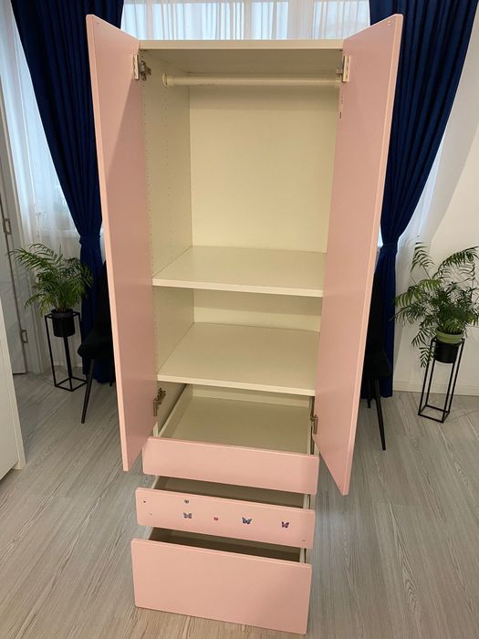 Dulap Ikea cu 3 sertare,roz