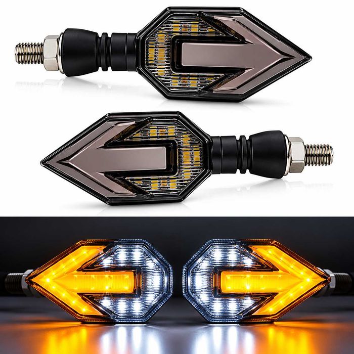 Комплект Мигачи за мотоциклет, скутери, ATV, LED с опушен корпус