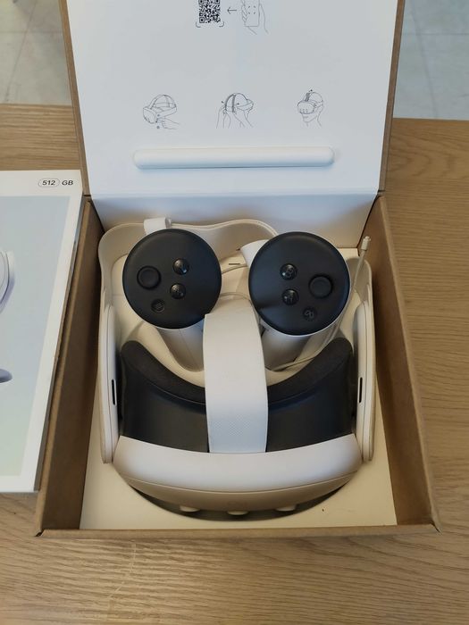 Meta Quest 3 512GB VR очила – пълен комплект, неразличим от нов.