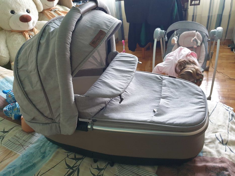 Детска количка Espiro NEXT Manhattan 2in1 сива + кошница и аксесоари