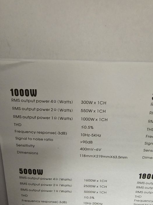 Statie amplificator auto monobloc 1000w (Taramps, Stetsom, Deaf Bonce)