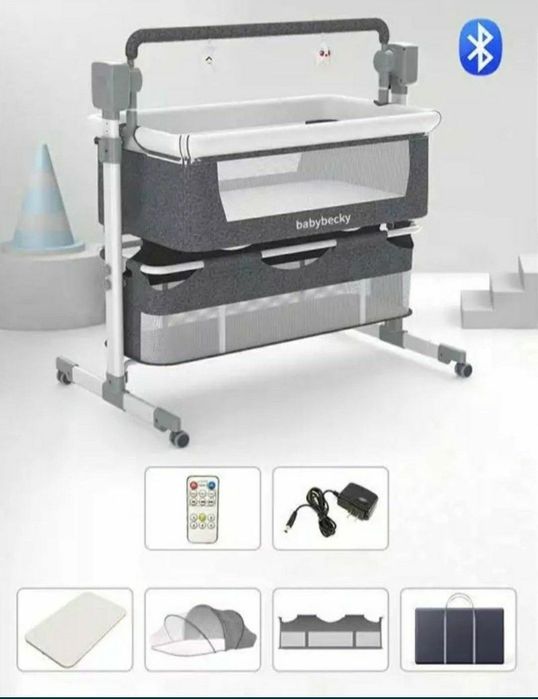 Доставка бесплатная. Детская электрическая люлька Прикроватная кроватк