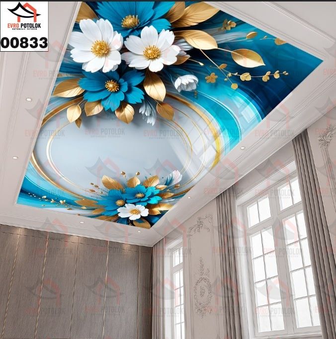 Натяжные потолоки и 3d фото обои Тошкэнт