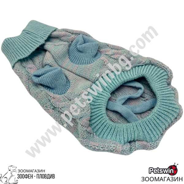 Пуловер за Куче/Коте - 7 размера - Mille - Синя разцветка - Freedog