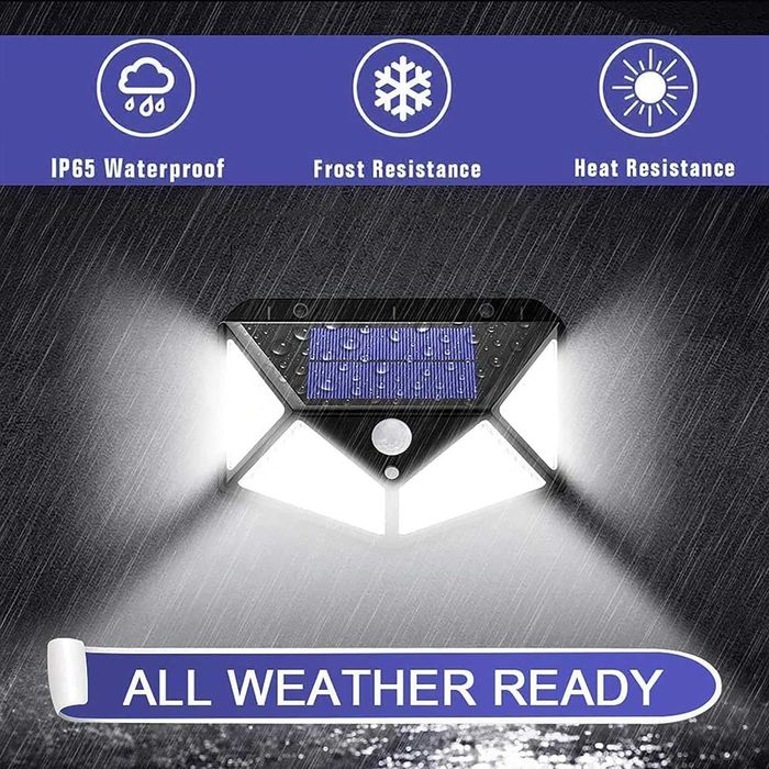 IOTSES Соларни светлини за открито,100 LED,сензор за движение