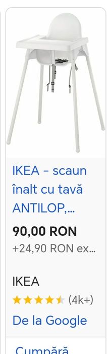 Scaun masa bebeluși antilop Ikea