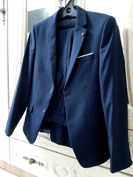 Костюм тройка для школы (синий)