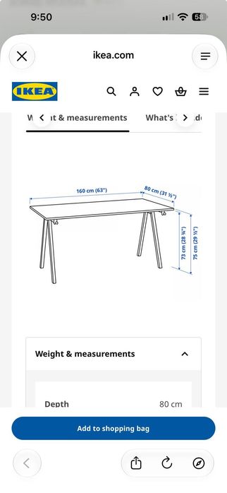 Birou ikea trotten crem