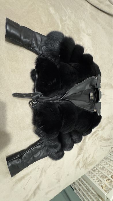 Blana naturala Bennessi  maneci din piele detasabile