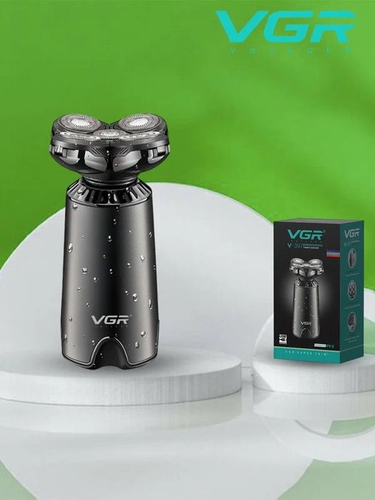 Электрическая машинка для стрижки VGR 397, зелёно-жёлтая