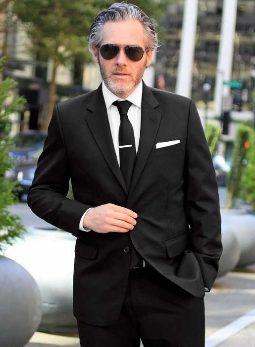 Costum slim 52 XL premium Aldo Colliti lana 100% negru