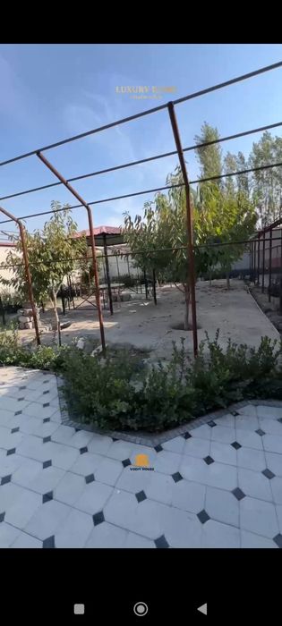 Дом уютный с участком фруктовыми деревьями.