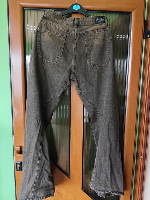 Кафеви дънки модел балон