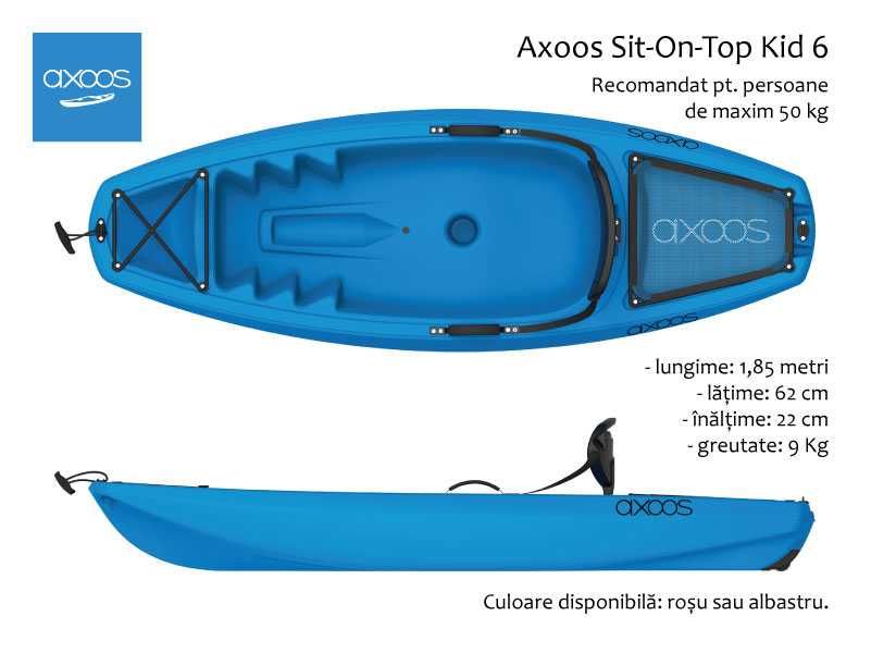 Caiac copii Axoos Sit-On-Top - Stabil, sigur si usor de transportat