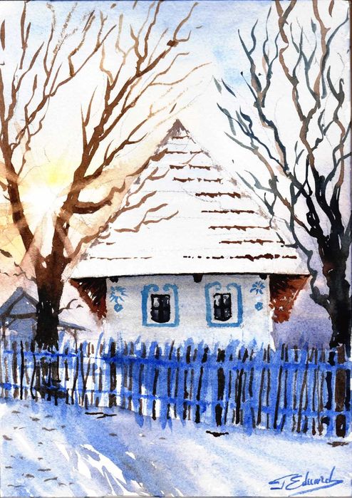 Tablouri Original Acuarela - Cadou de Craciun