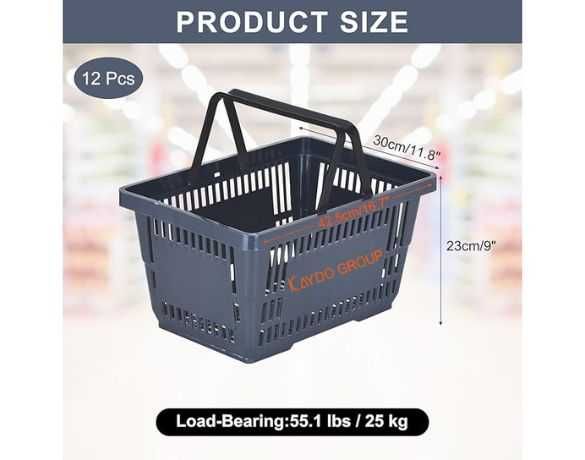 Нова ПВЦ зелена кошница за супермаркет, пазаруване в магазин -  22L