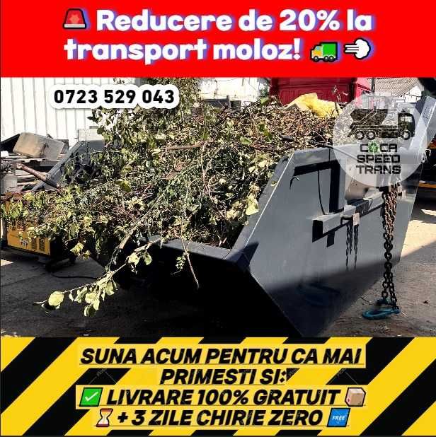 Transport moloz container gunoi moluz tomberon skip  urgent haba moloz