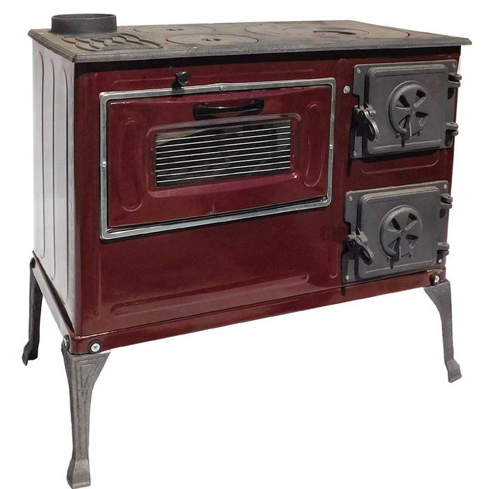 Soba Lemne Carbune Spor Plita FONTA Cuptor Ler Masina Gatit Incalzit Bucatarie Casa Cabana 6.7 kw 130mm Evacuare DREAPTA / STANGA LIVRAREA GRATUITA CJ