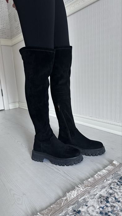 Ботфорты замшевые