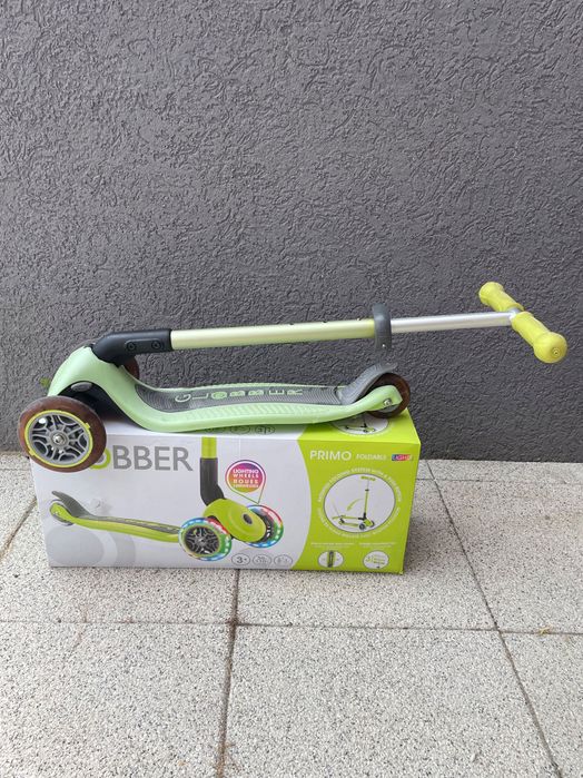 Сгъваема тротинетка Globber - Primo Foldable Lights - Зелена
