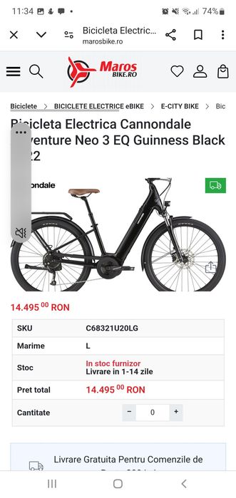 Bicicleta electrica Cannondale Bosch