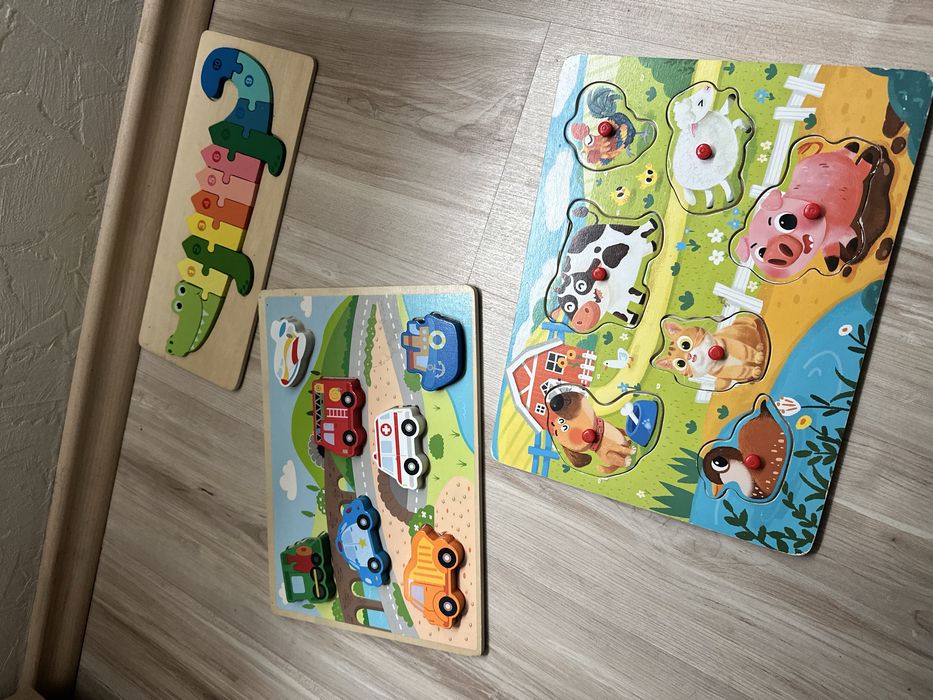 Дървени играчки за деца 0-3 г.