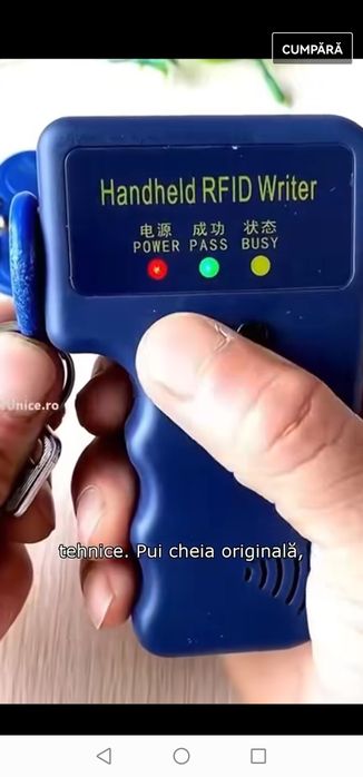 Copiator cartela acces rotunda rfid scara bloc interfon cu 3 chei goale