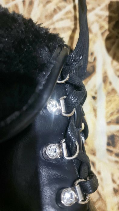 Дамски боти с масивен ток и платформа,с връзки. N36 / НОВИ  /