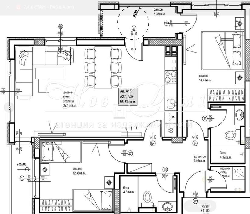 Продава се Тристаен апартамент в Пловдив, Христо Смирненски - 111 кв.м за 1480 €/кв.м - Снимка #1