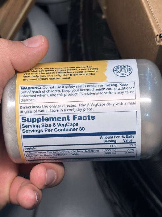 Solaray Cal-Mag Citrate 1:1 Ratio 180 капсул