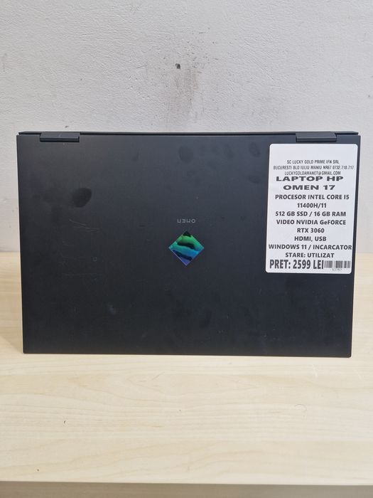 HP Omen 17 i5 Gen 11 512SSD 16GB RAM RTX 3060 Garantie #53757