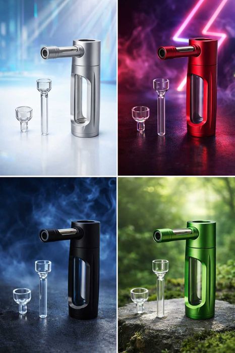 Pipă premium metal & sticlă | Portabilă | Design modern | NOUĂ