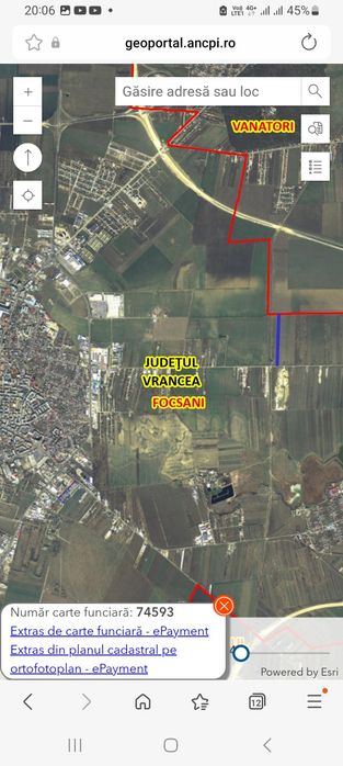 Focsani teren extravilan arabil 5000 mp. 6000 euro