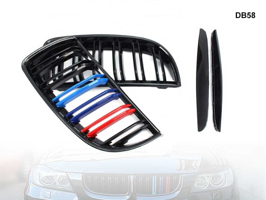 Grila Dubla Grilaj Negru Lucios Negru Lucios M Colorate M3 BMW E90 E91