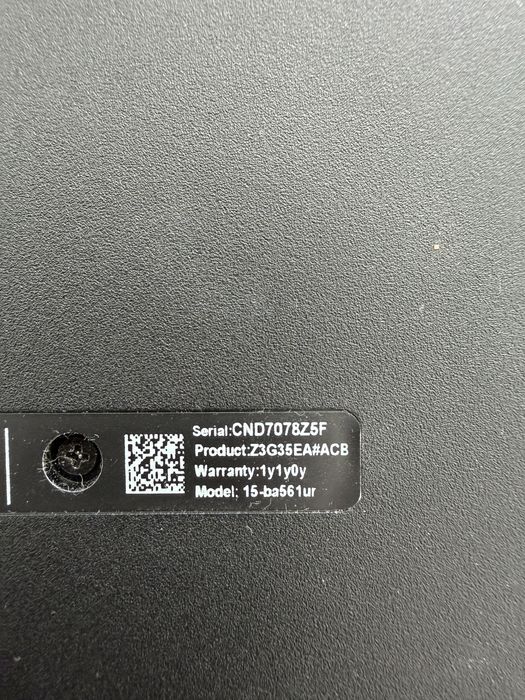 Продаю ноутбук HP 15-ba561ur