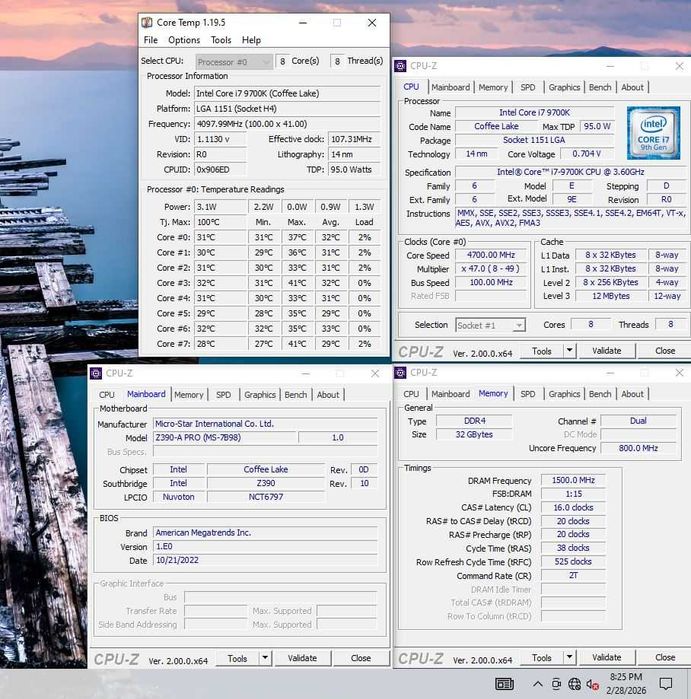Kit 1151 v2 MSI Z390-A PRO+Intel Core i7 9700K+32Gb DDR4 3000+cooler
