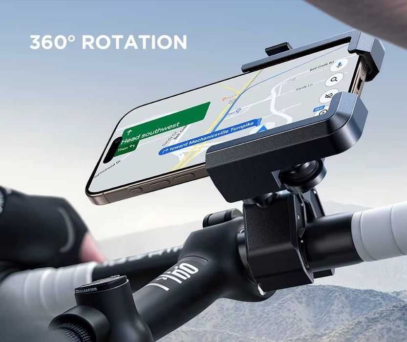 Suport telefon universal pentru motocicletă/bicicletă, antișoc, compatibil cu telefoane de 4.7"-7"