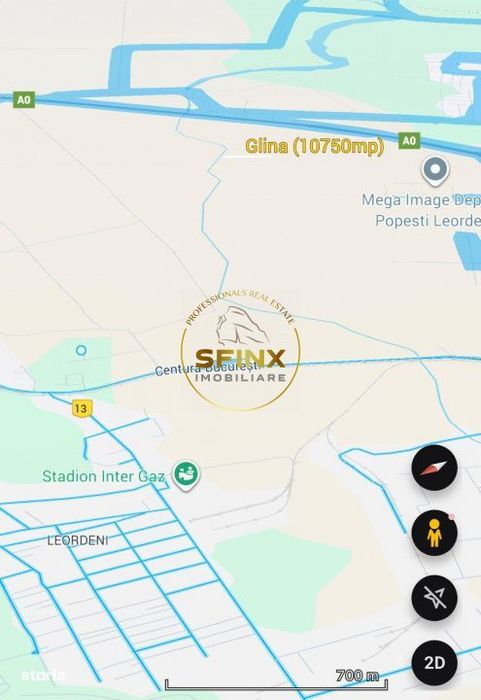 Teren intravilan Glina, Ilfov – 10750 mp, langa depozitele Megaimage