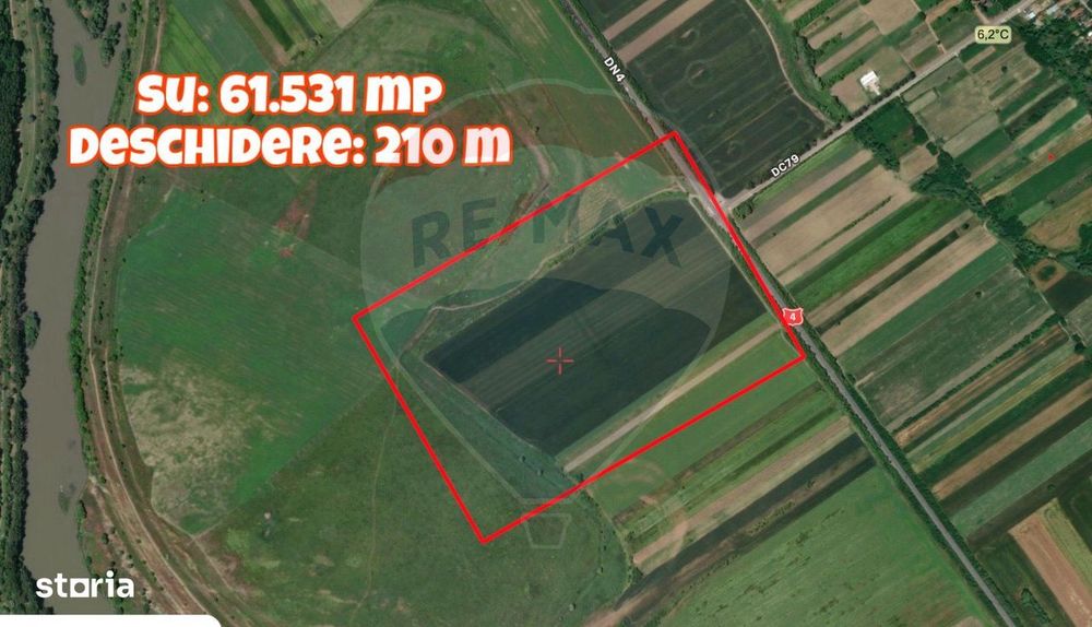 De vanzare Teren extravilan 61.531 mp, Com Mitreni, Calarasi / DN 4