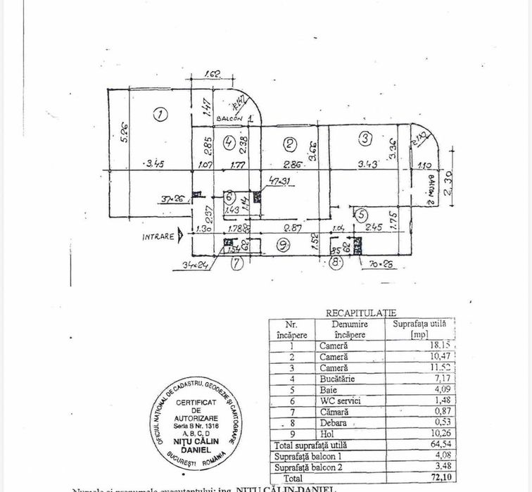 Vanzare apartament 3 camere Militari PIATA GORJULUI