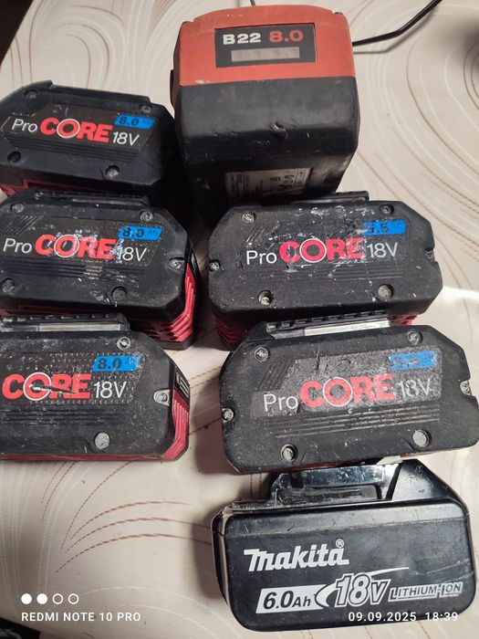 Acumulatori Bosch,8 și 5,5 ah,,Hilti 8 ah Makita 6 ah