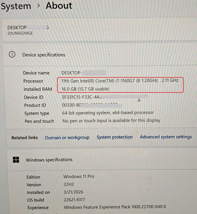 Lenovo ThinkPad X1 Nano/Core i7/16GB RAM/13' 2160x1350p IPS/512GB SSD