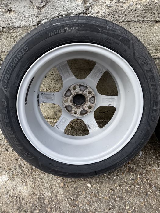 Jante aliaj CMS 5x112 r15 cu cauciucuri noi de vara