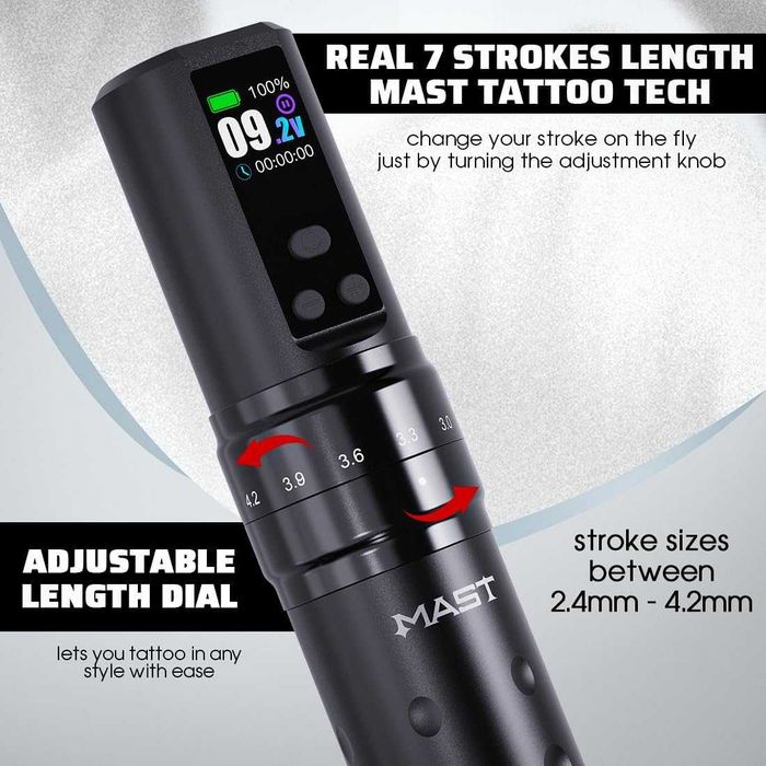 Безжична машинка за татуировки Mast Fold2 Pro (Регулируем ход) - Нова