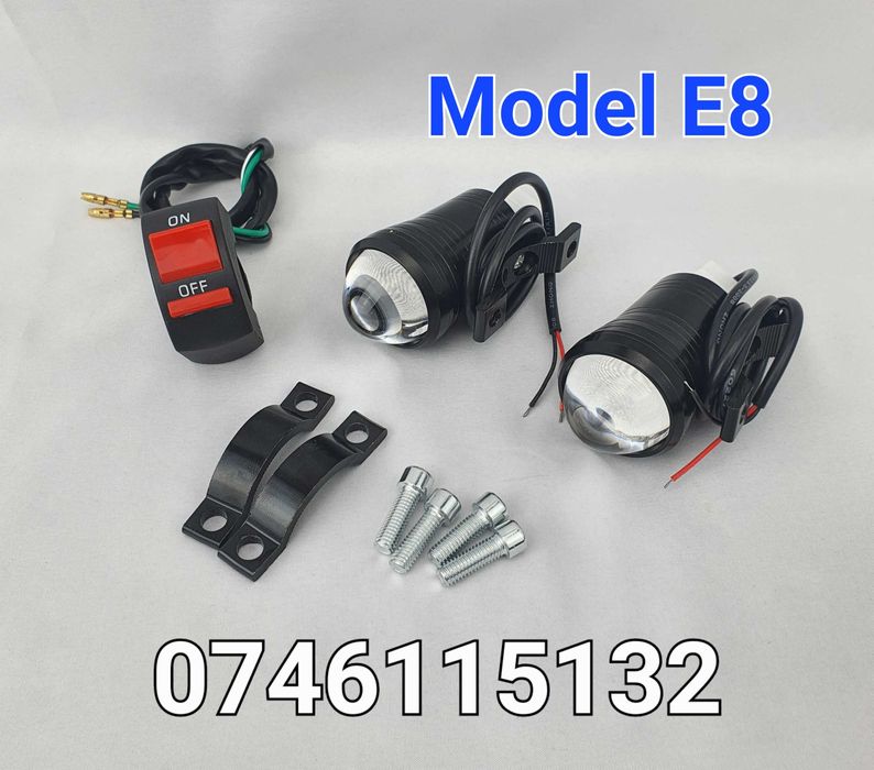 Kit Complet-Proiectoare LED-Proiector-6000LM-Atv Moto Motocicleta- E8