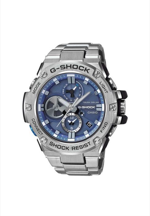 Ceas Sport Barbati Casio g shock GST B100d full metal , SILVER- BLUE Nou.Garantie 2ani
