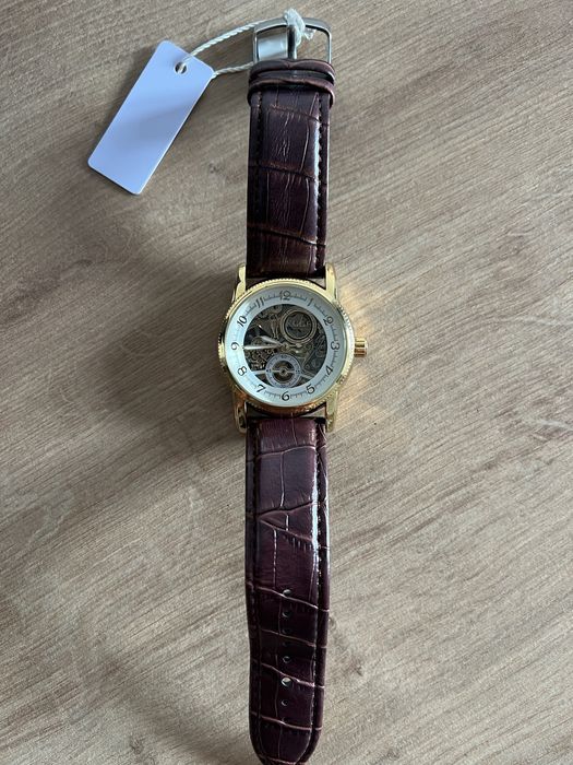 Ceas barbati tourbillon  (auriu/maro)
