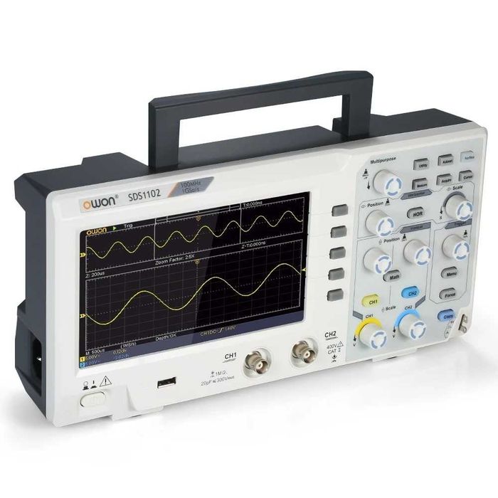 OWON SDS1102 Osciloscop 100MHz Banda, 2-Canale 1GS/s Sample Rate